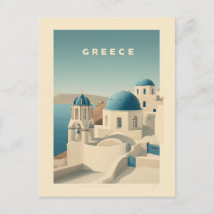 Greece Santorini Travel Poster Postcard