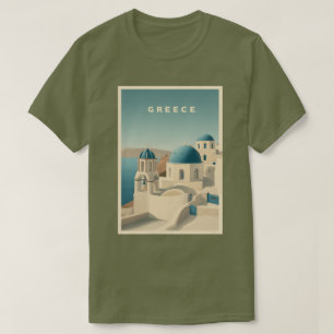 Greece Santorini Travel Poster T-Shirt