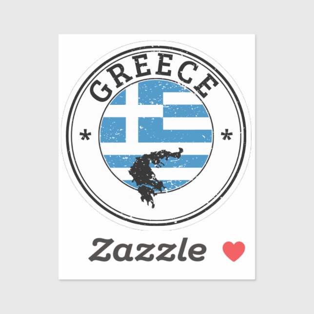 Greece Seal Sticker Round Flag For Laptop Book... (Sheet)