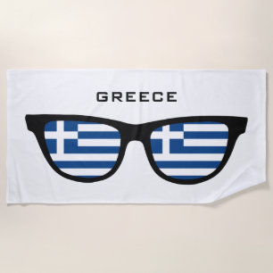 GREECE Shades custom text beach towel