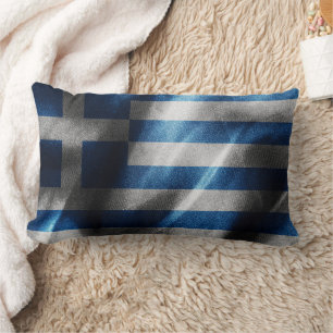Greece silk flag lumbar cushion