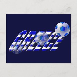 Greece soccer flag of Greece football logo Postcard