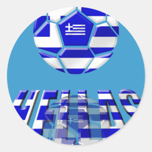 Greece Soccer Hellas Logo Soccer Ball Gifts Classic Round Sticker