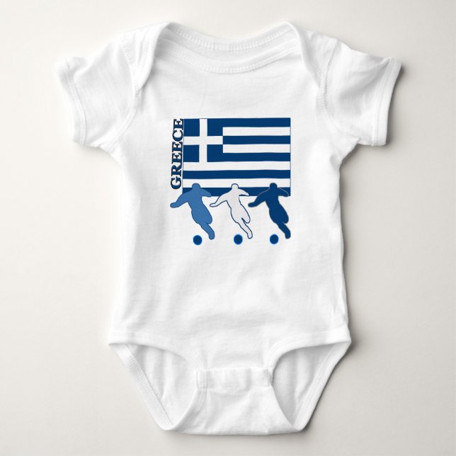 Greece - Soccer Players Baby Bodysuit (Front)