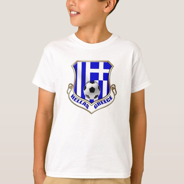 Greece Soccer Shield - Hellas badge T-Shirt (Front)