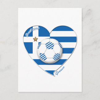 "GREECE" soccer team. Fútbol Grecia 2014 Football Postcard