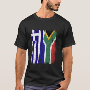 Greece South Africa Half Flag Greek South African T-Shirt