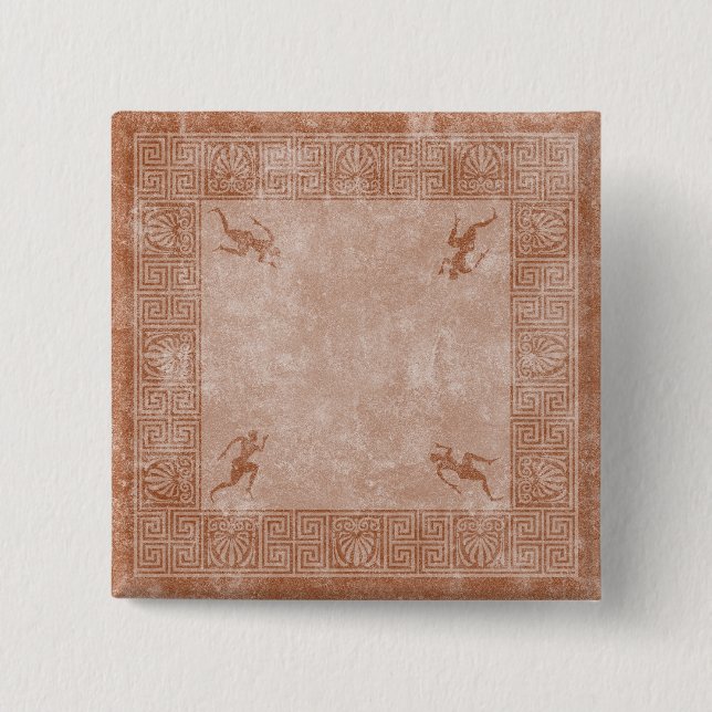 greece square design 15 cm square badge (Front)