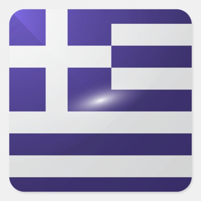 Greece square glossy flag sticker (Front)
