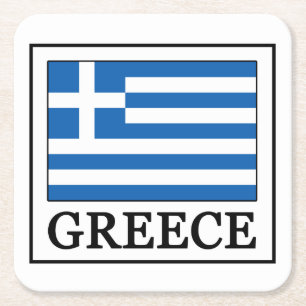 Greece Square Paper Coaster