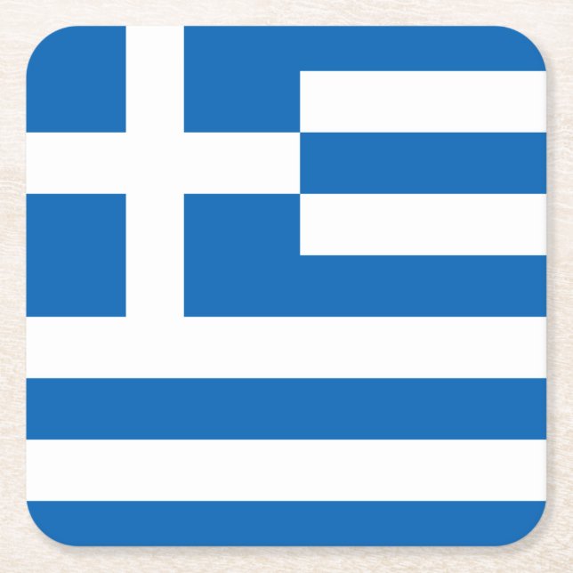 Greece Square Paper Coaster (Front)