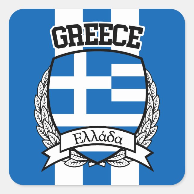Greece Square Sticker (Front)