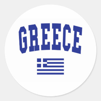 Greece Style Classic Round Sticker
