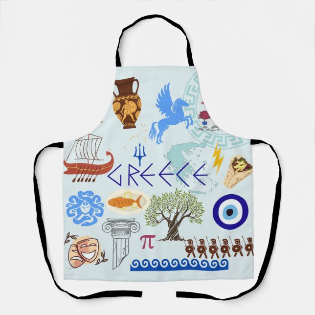 Greece Symbols Travel Lovers Apron (Front)