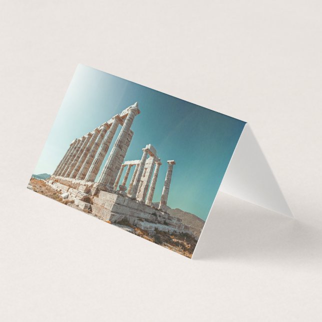 Greece Temple of Poseidon Folded Horizontal Tent (Front)