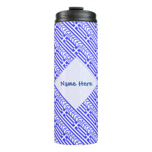 Greece Tiled Flag Personalised  Thermal Tumbler