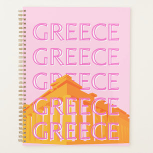 Greece, Travel Art, Pink Planner