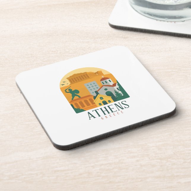 Greece Travel Gift, Parthenon Acropolis Coaster (Left Side)