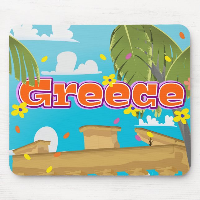 Greece Travel poster. Mouse Pad (Front)