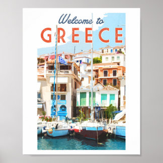 Greece Travel Vintage Poster