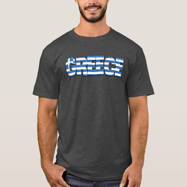 Greece typography with Greek flag T-Shirt (Front)