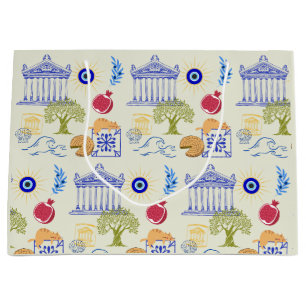 Greece Vacation Minimalism Large Gift Bag
