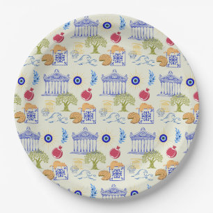 Greece Vacation Minimalism Paper Plate