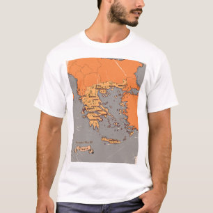 Greece Vintage Counties Map T-Shirt