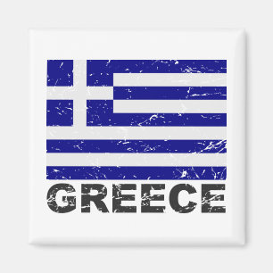 Greece Vintage Flag Magnet