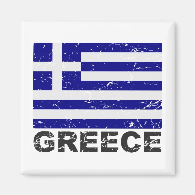 Greece Vintage Flag Magnet (Front)