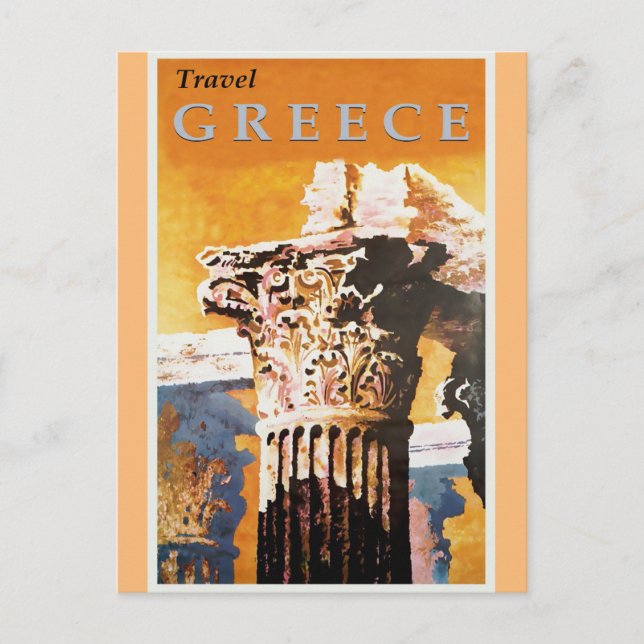 Greece Vintage Greek Travel Poster Postcard (Front)