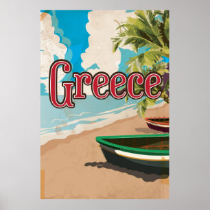 Greece vintage travel poster