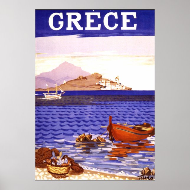 Greece Vintage Travel Poster (Front)