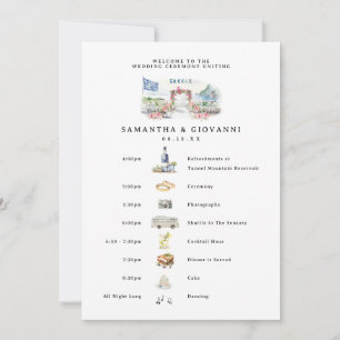 Greece Wedding Weekend Welcome Digital Invitation