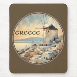 Greece Windmills of Mykonos Mouse Pad
