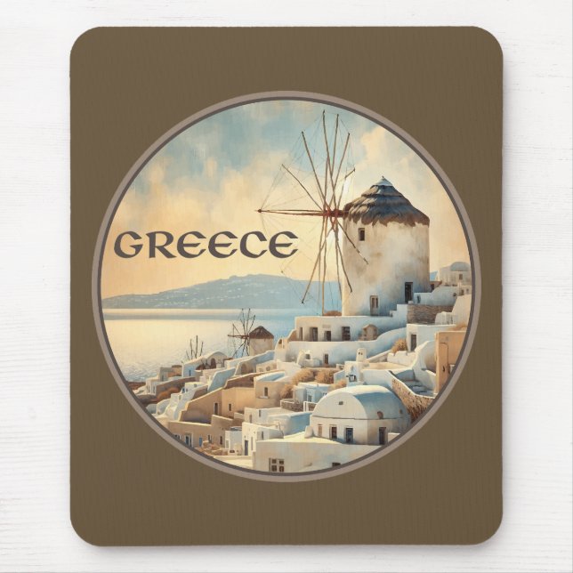 Greece Windmills of Mykonos Mouse Pad (Front)