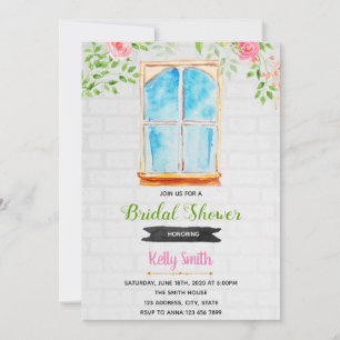 Greece window theme greek bridal shower invitation