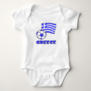 Greece with Greek Flag and Soccer Ball Baby Bodysuit