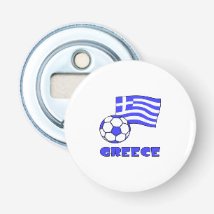Greece with Greek Flag and Soccer Ball Bottle Opener