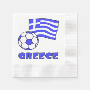 Greece with Greek Flag and Soccer Ball Napkin