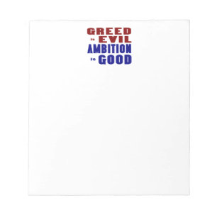 Greed and Ambition Notepad