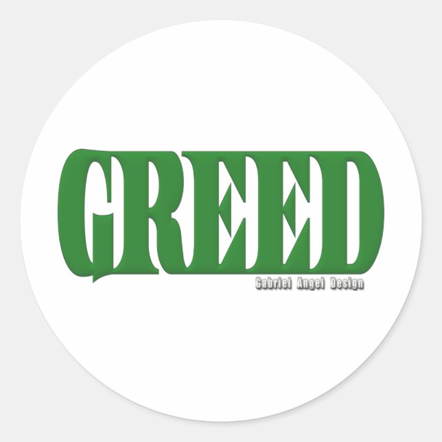 Greed Logo Classic Round Sticker (Front)