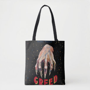 Greed vintage poster tote bag