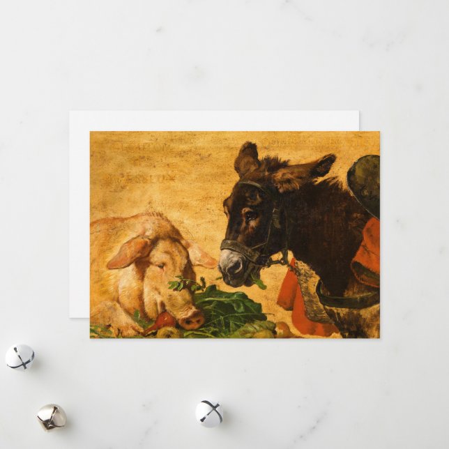 Greedy and Lazy, Moderate and Industrious  Holiday Card (Front/Back In Situ)