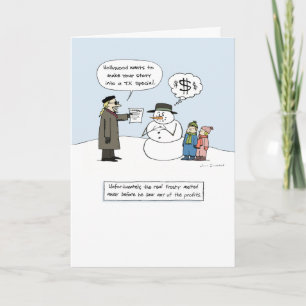 Greedy Frosty   Humourous Christmas   Funny Xmas Holiday Card