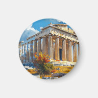 Greek Acropolis Watercolor Travel Landmarks