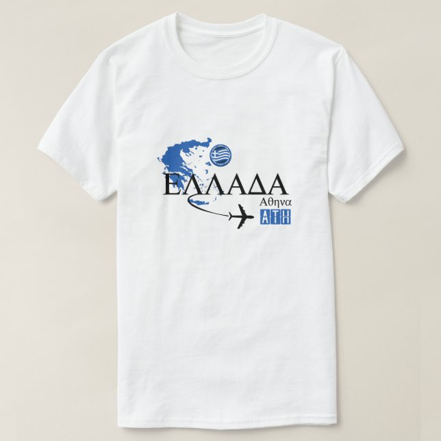 Greek Airport Code T Shirt (Design Front)