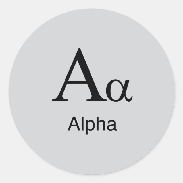 Greek Alphabet Alpha Classic Round Sticker (Front)
