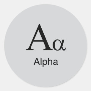 Greek Alphabet Alpha Classic Round Sticker
