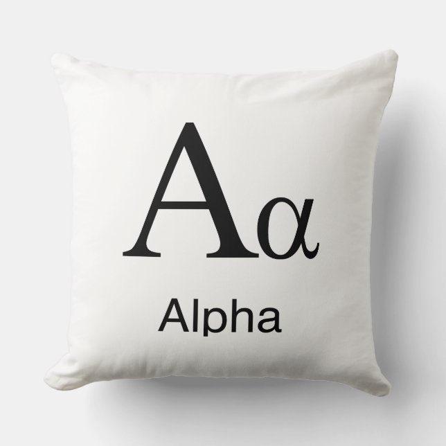 Greek Alphabet Alpha Cushion (Front)